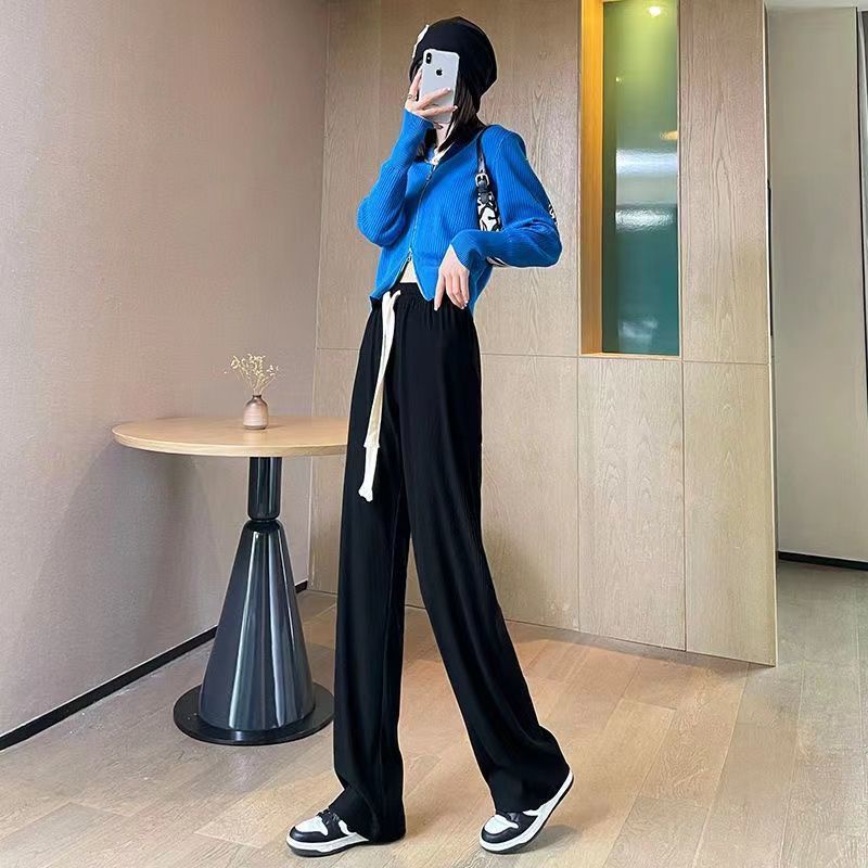 Quần ống rộng Lưng Thun Co Giãn Phong Cách Hàn Quốc Thời Trang Xuân Hè Cho Nữ