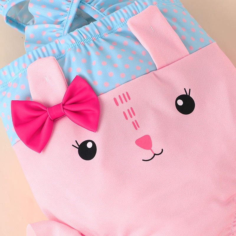 Bộ Đồ Bơi Một Mảnh Hai Dây Không Tay In Hoạt Hình Dễ Thương Cho Bé Gái 1-5 Tuổi