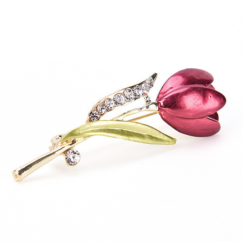 Trâm Cài Áo Hình Hoa Tulip Đính Pha Lê Thanh Lịch