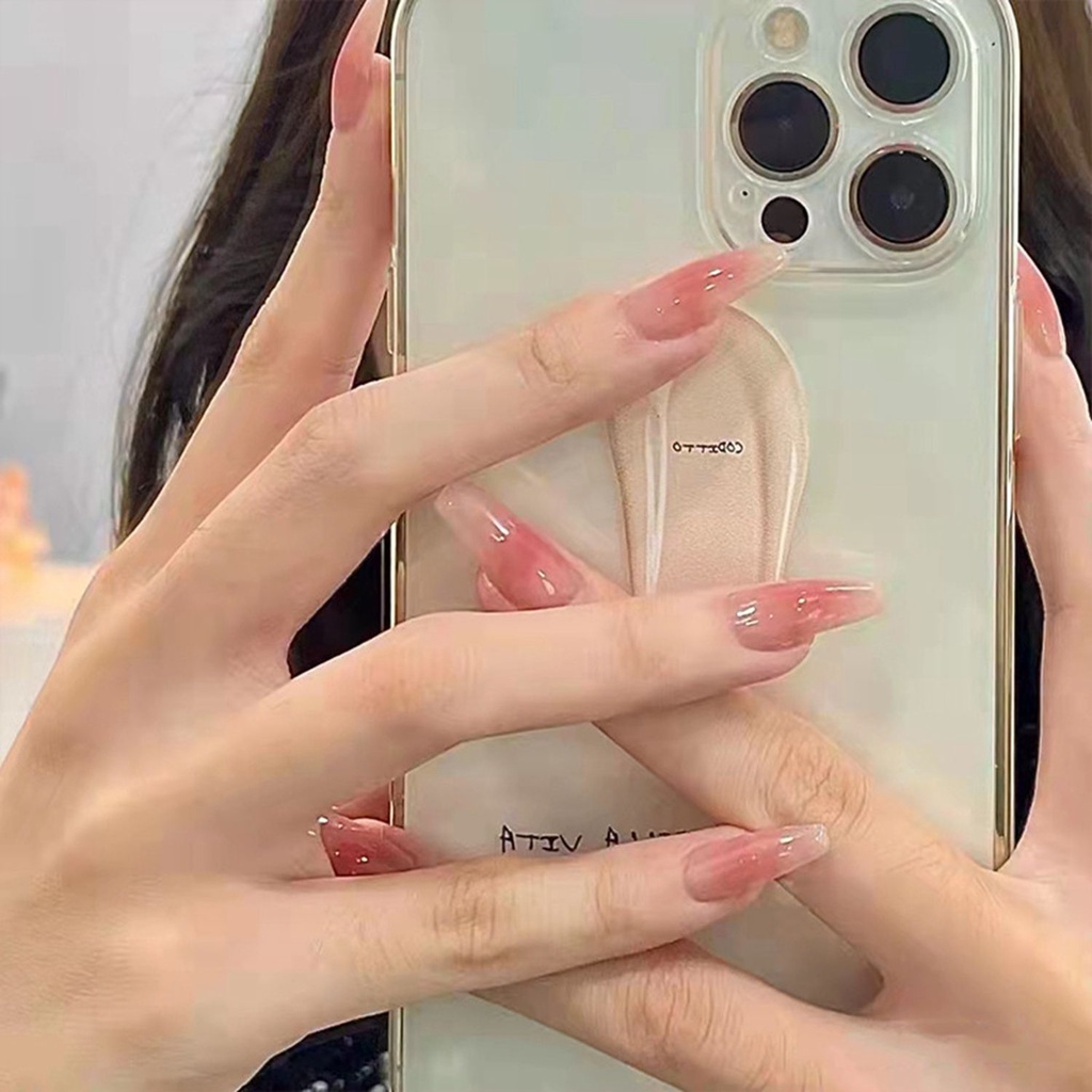 [Hàng mới về] Set 24 móng tay giả có thể tháo rời kèm keo phong cách Pháp dành cho nữ