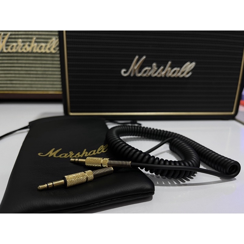 Dây jack cắm 3.5 AUX Marshall - Tặng túi da Marshall( Jack cắm 3.5mm )