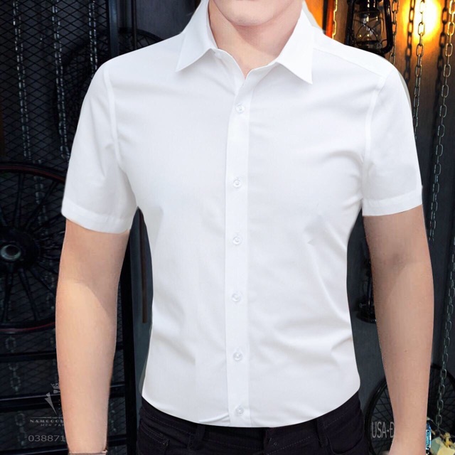 Áo sơ mi nam ngắn tay 5 màu cao cấp | BigBuy360 - bigbuy360.vn