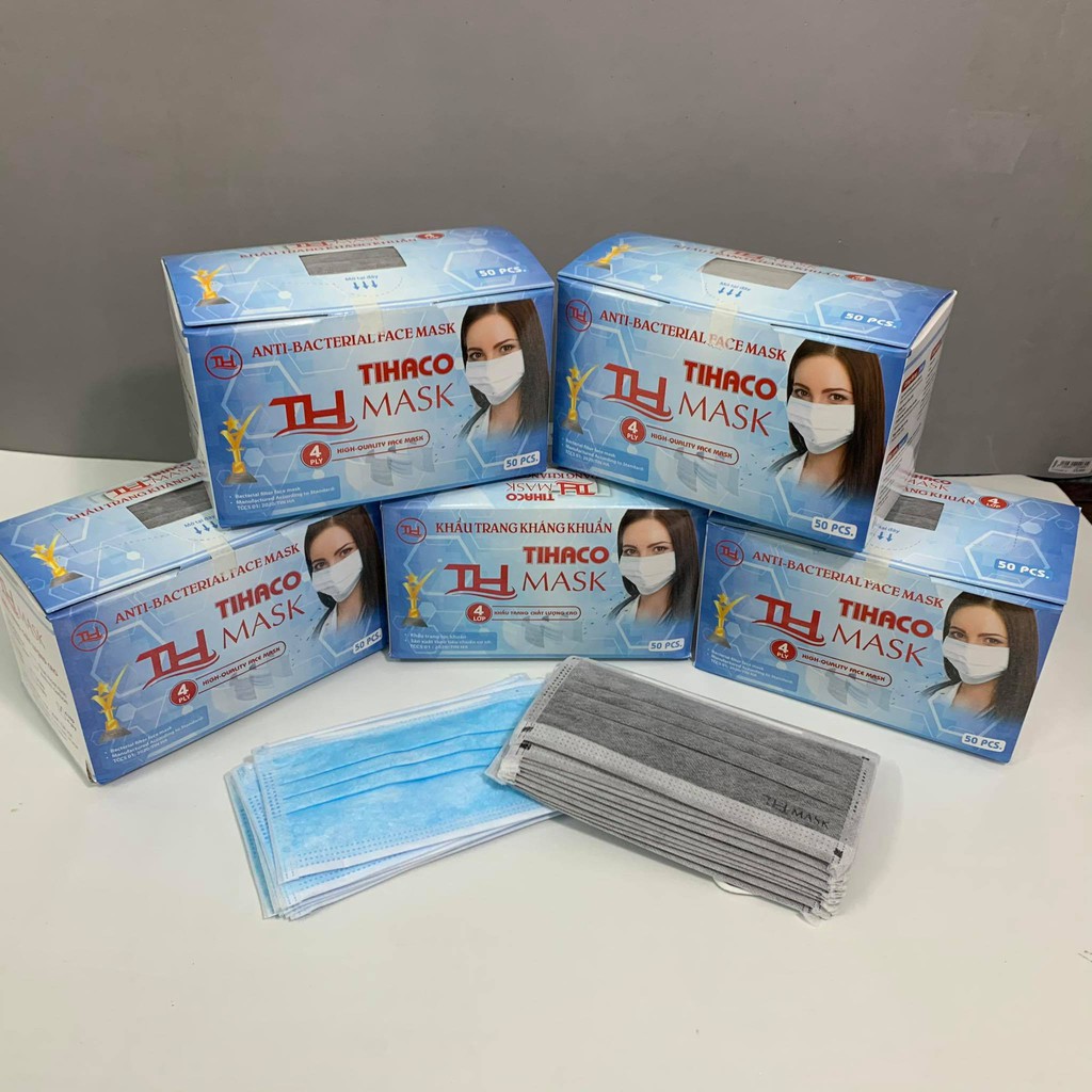 Hộp 50 cái khẩu trang y tế công nghệ kháng khuẩn 4 lớp [Hàng Có Sẵn]