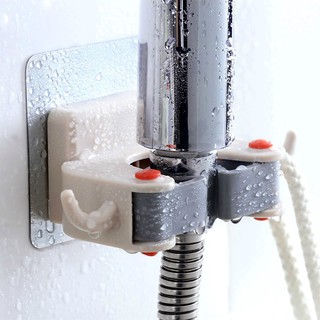 Giá treo chổi lau nhà, đồ dùng gia đình dính tường siêu chắc (Kèm móc treo đồ 2 bên)