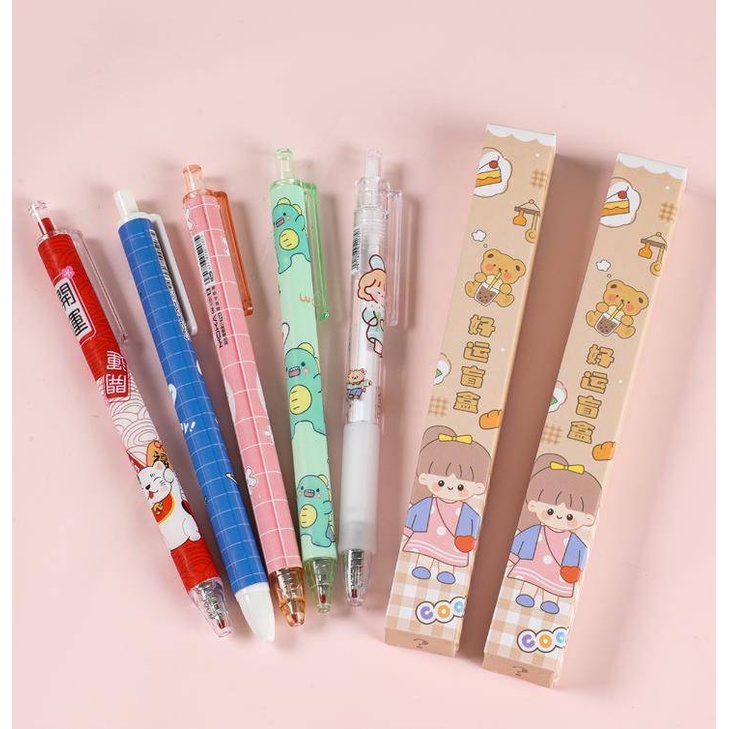 Hộp Bút Bi 0.5mm Họa Tiết Hoạt Hình Dễ Thương