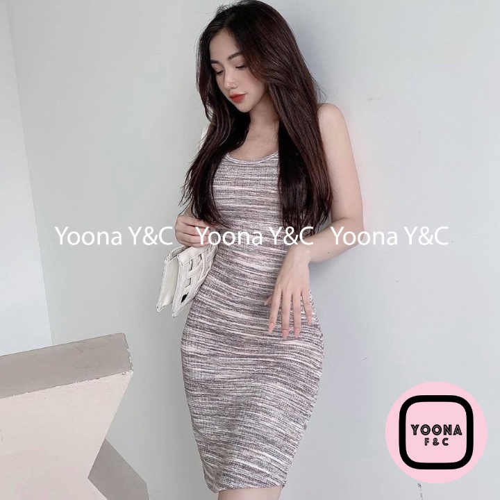 Đầm Hai Dây Bó Sát Bodycon Viền 2cm Lai Bầu 1354 - Yoona F&C