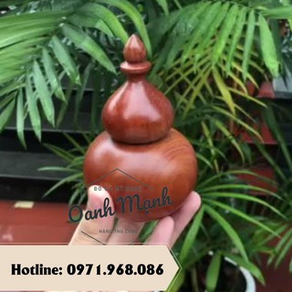 Hộp tăm tiện hồ lô, gỗ nguyên khối