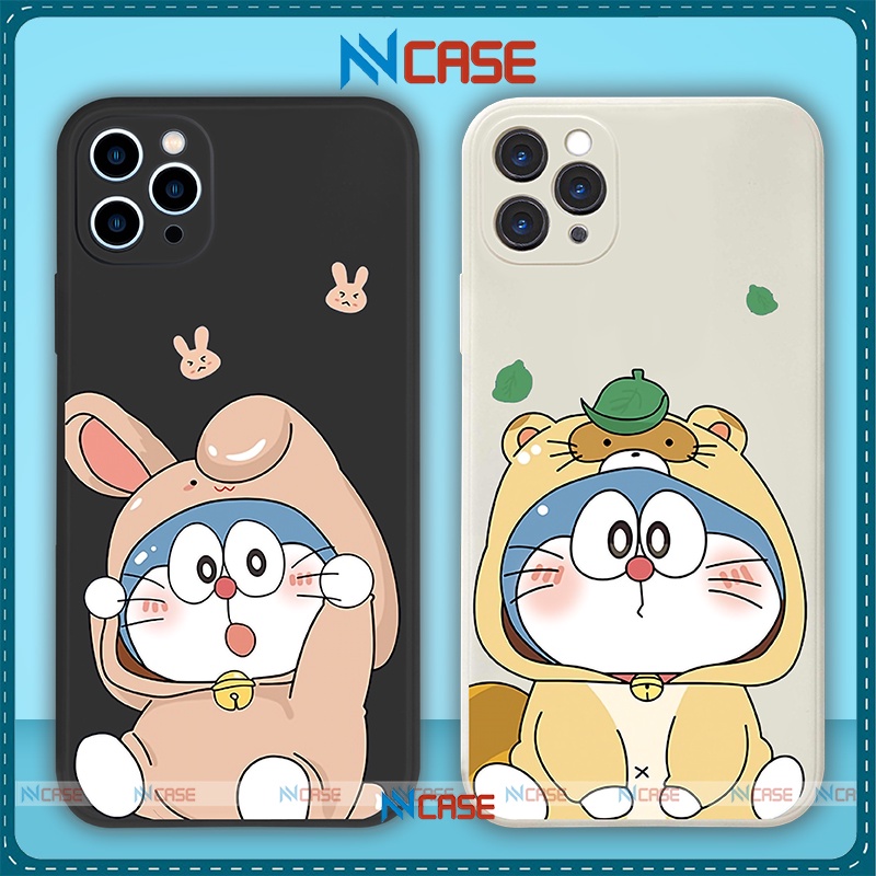 Ốp lưng điện thoại iPhone cặp đôi hoạt hình doraemon cạnh vuông silicon dẻo ip 6/6s/7/8/X/XS/XR/11/12/13/14 Pro Plus Max