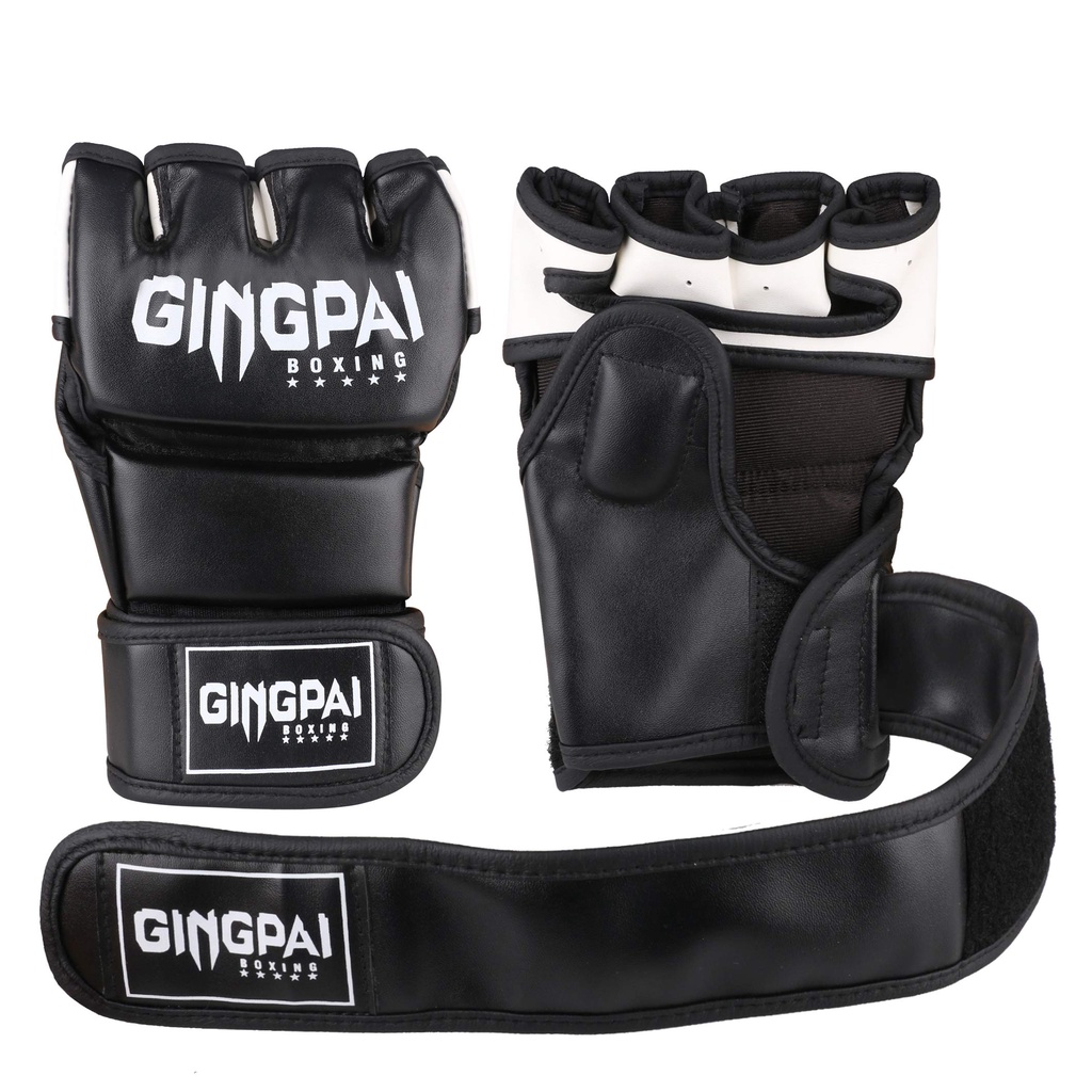 GINGPAI Găng Tay Hở Ngón Dùng Tập Boxing / Muay Thái Chất Lượng Cao