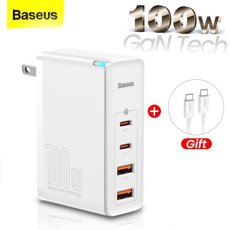 Củ Sạc Nhanh Baseus 100W Gan 2 Pro USB Type C PD QC 4.0 3.0 USB-C Cho 12 Pro Max - HSHOP