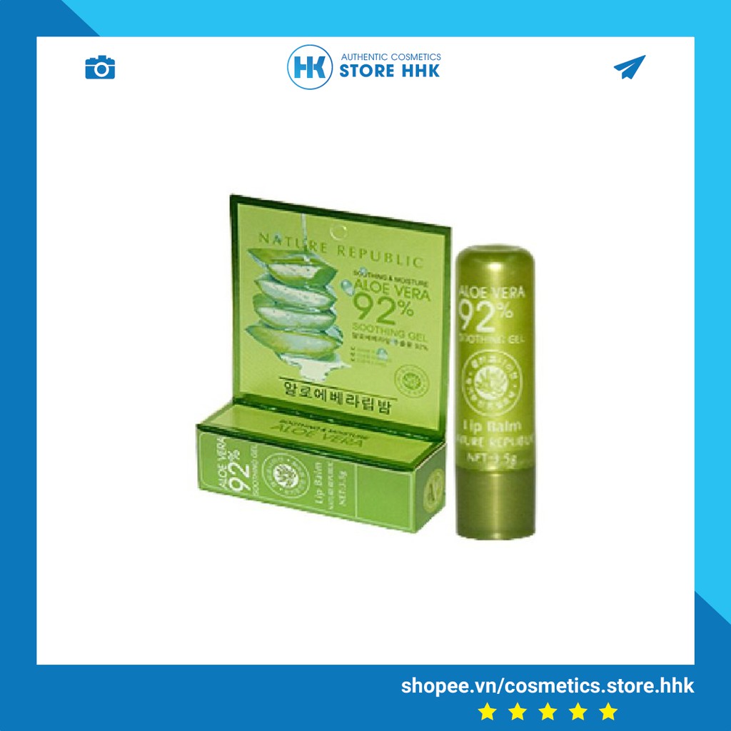 Son Dưỡng Hồng Môi - Nature Republic Aloe Vera 92% Hàn Quốc - Chiết Xuất Lô Hội