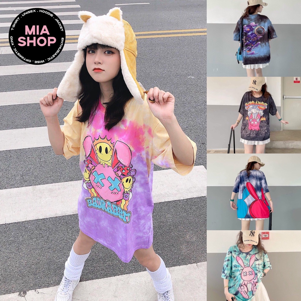 Áo thun tay lỡ MIA, Áo phông nữ form rộng dáng Unisex/Ulzzang, Loang màu mặc lẻ cặp nhóm hình tổng hợp MIA