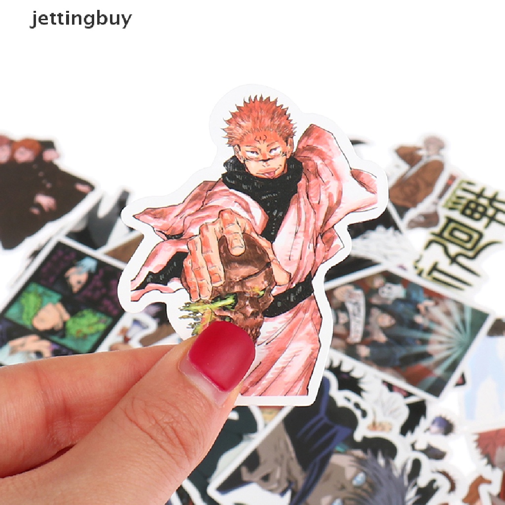 Set 50 miếng dán JETTING hình hoạt hình Jujutsu Kaisen trang trí laptop/ vali/ đàn guitar