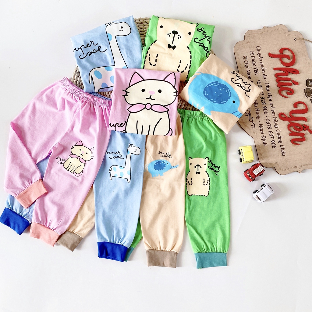 Bộ Dài Minky Mom Cotton 100 % In Họa Tiết Ngựa Trắng-Super ( Sz 7-19kg) (SP001329)