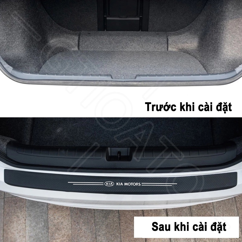 GTIOATO 1 Chiếc Sợi Carbon Dán Cốp Xe Hơi Miếng Dán Xe DáN ChốNg XưỚC Ô Tô Bảo Vệ Cốp Sau Xe Hơi Phụ KiệN Xe HơI Cho KIA Morning Seltos Carnival Sonet K3 Soluto Sorento Sedona Cerato Rondo K5 Optima
