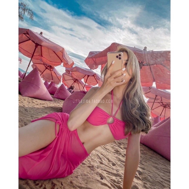 Bikini Đồ bơi 3 mảnh áo quây mix chân váy  siêu xinh 2022 nhiều màu