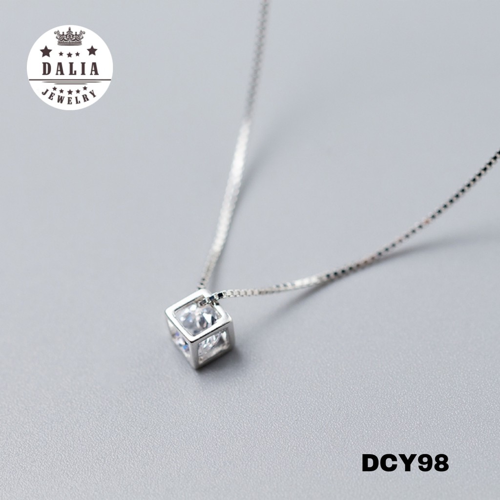 Dây chuyền bạc nữ DaLiA Jewelry hộp đá lục lăng