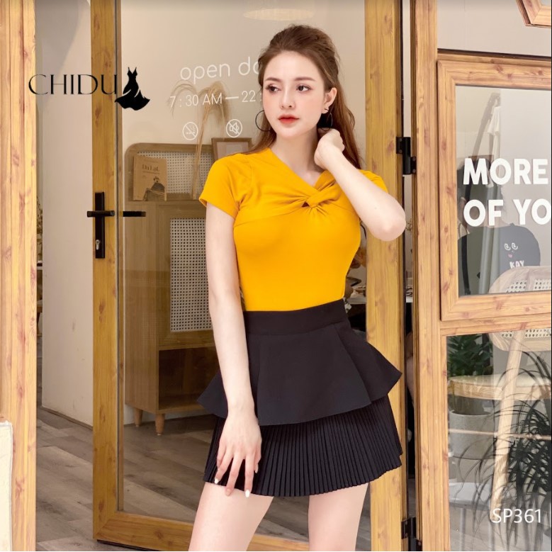 [ Mã WASTAPR giảm 10K đơn 50K] CHIDU Áo phông nơ ngực xinh xắn SP361 | BigBuy360 - bigbuy360.vn