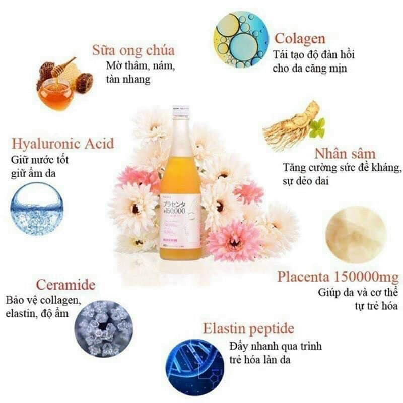 Nước uống trắng da nhau thai heo Fracora Placenta 150000mg, nước uống đẹp da chống lão hóa Nhật Bản