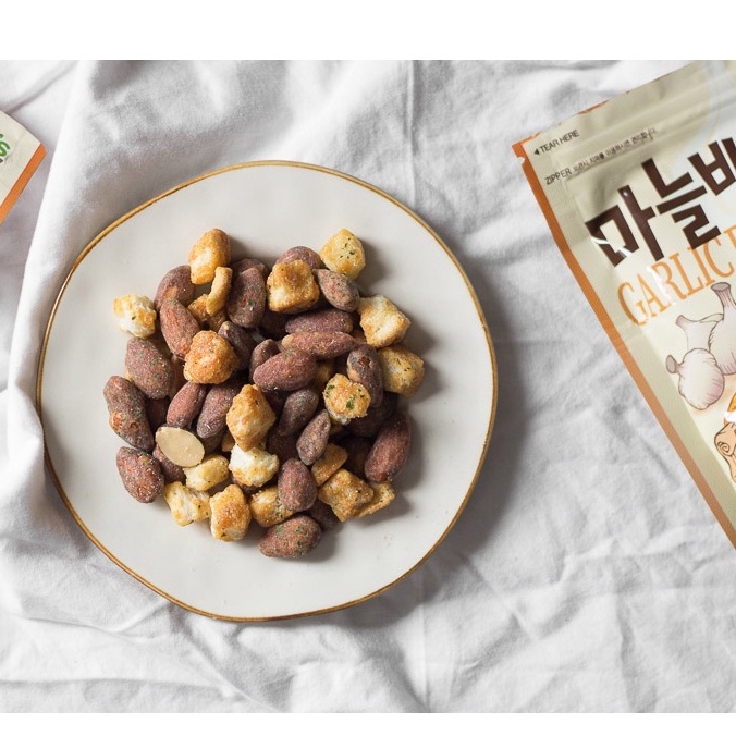 [MỚI] Hạt Hạnh nhân Mix Bánh mì Bơ Tỏi kiểu Pháp HBAF 210g