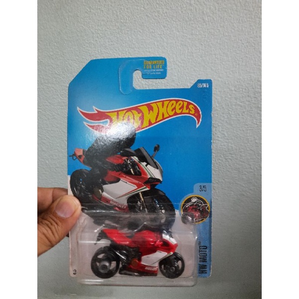 Xe Mô hình Hot Wheels 1:64 - Motor Ducati 1199 màu đỏ , trắng , hàng hiếm