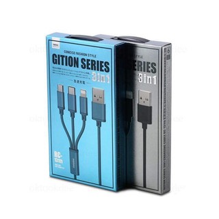 Cáp sạc 3in1 chính hãng Remax Lightning, TypeC và Micro