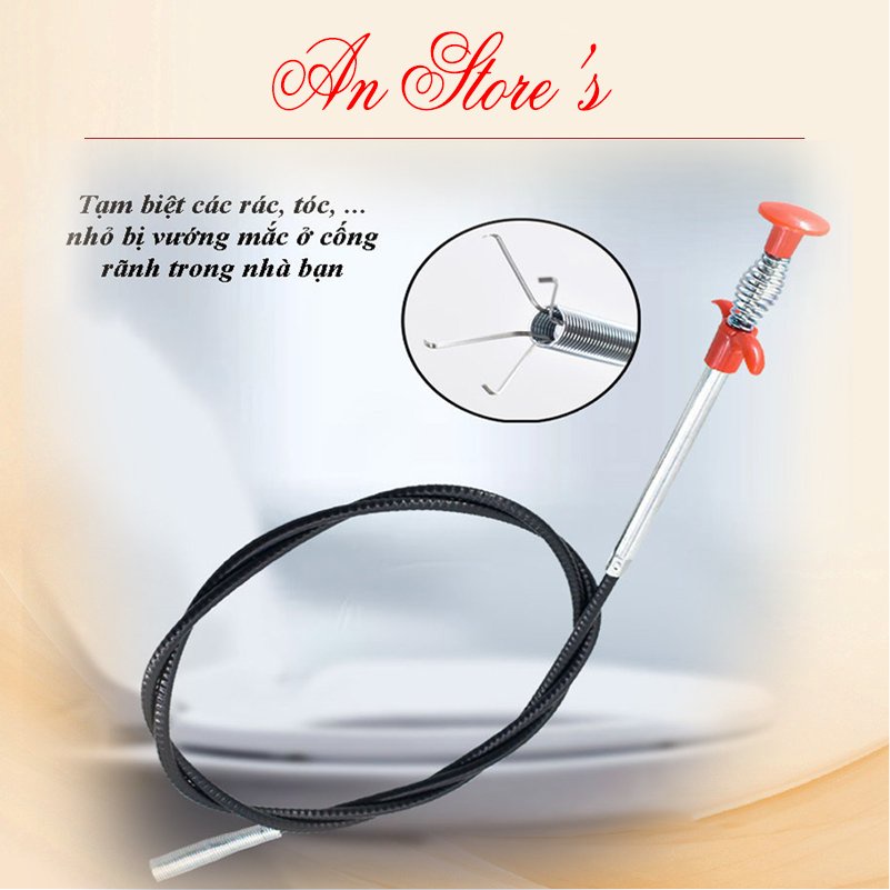 Cây Gắp Rác Thông Cống Siêu Tiện Lợi, Que Móc Rác Thần Thánh Thông Tắc Bồn Cầu Dài 90cm