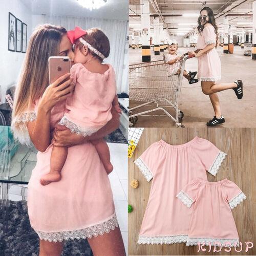 Đầm viền ren dễ thương cho mẹ và bé