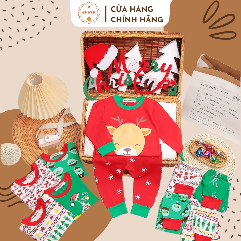 Bộ Dài Tay Cho Bé 💖 Bộ NOEL Dài Tay Cho Bé Trai Bé Gái 💖 Chất Cotton Cao Cấp Siêu Co Giãn Thấm Hút Mồ Hôi Tốt
