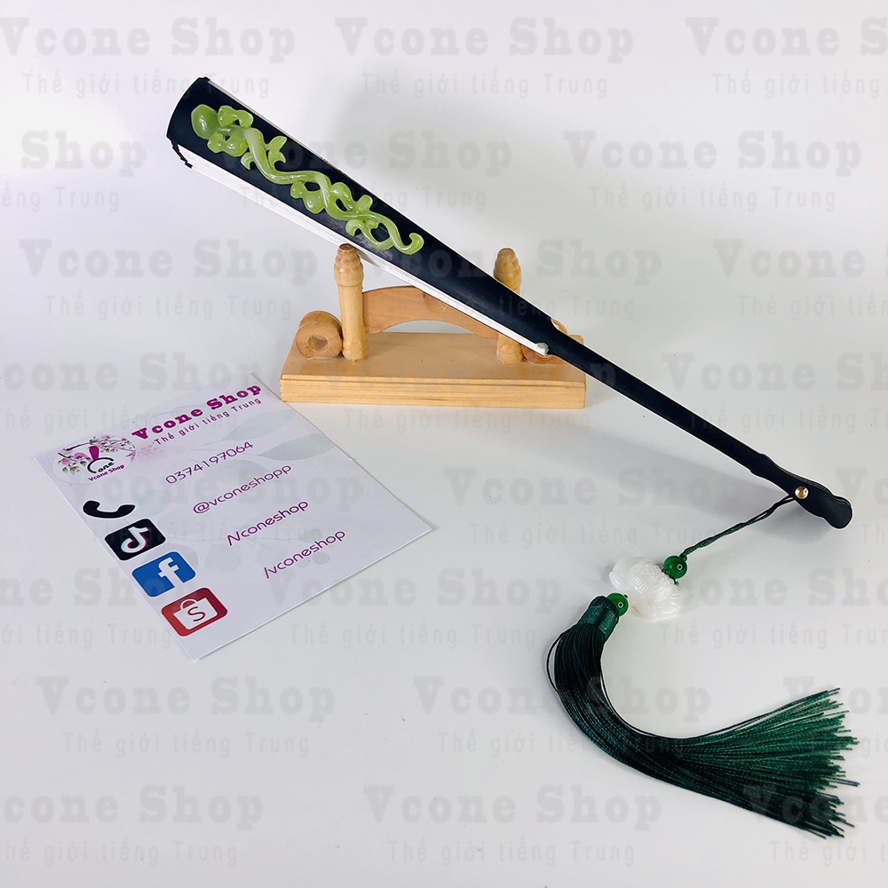 chính bản - Ngọc thanh côn luân phiến Quạt tam sinh tam thế Bạch Thiển cổ trang trung quốc cổ phong