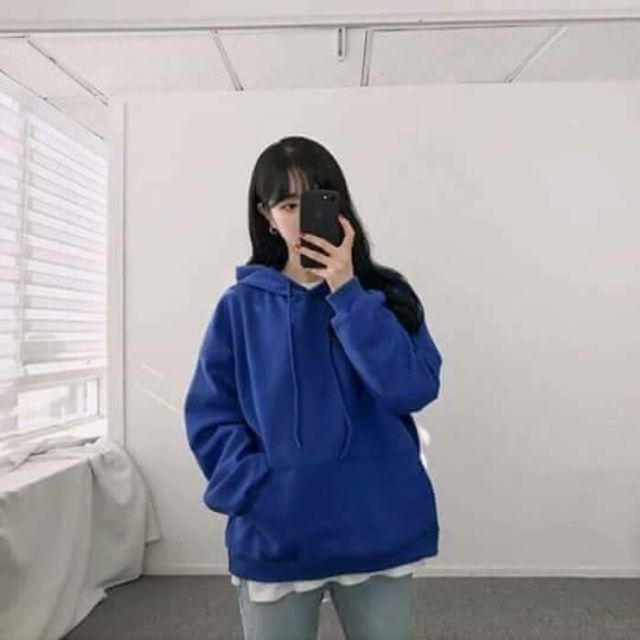 Áo Hoodie Trơn Tay Dài Túi Bụng