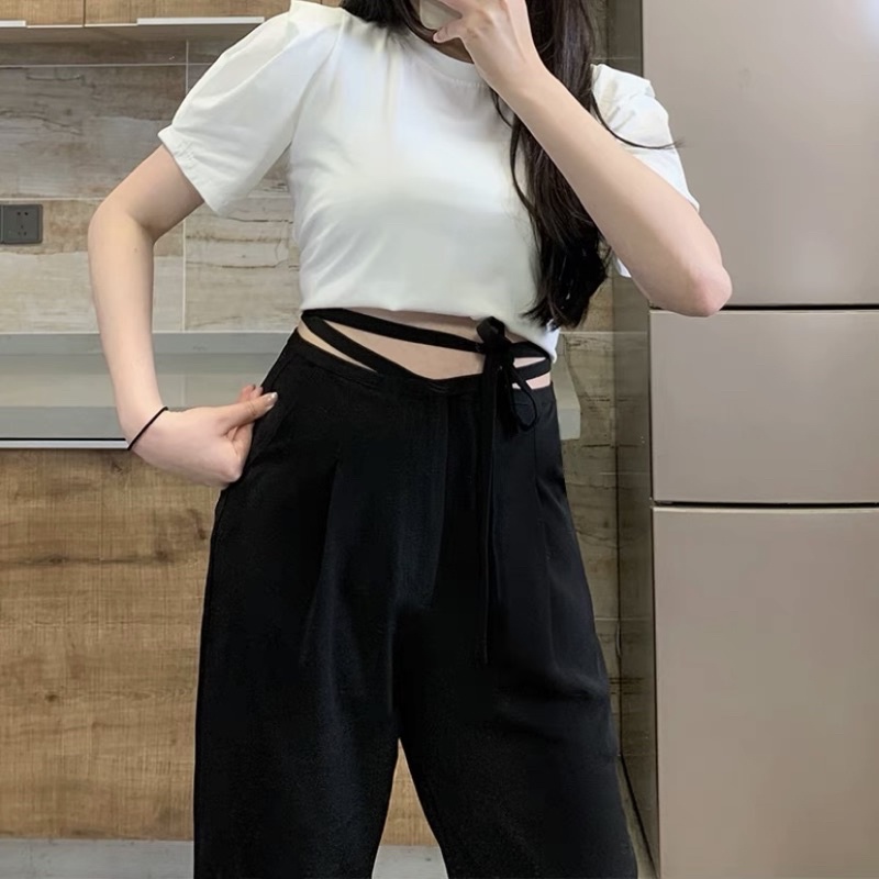 Quần ống rộng eo cột dây xinh