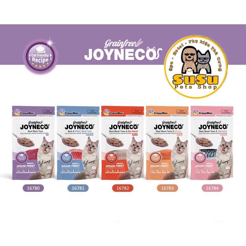 [ Combo 12 gói ] Pate Joyneco Cattyman gói 60g - Pate cho mèo vị cá ngừ cá thu cá hồi date mới giá rẻ