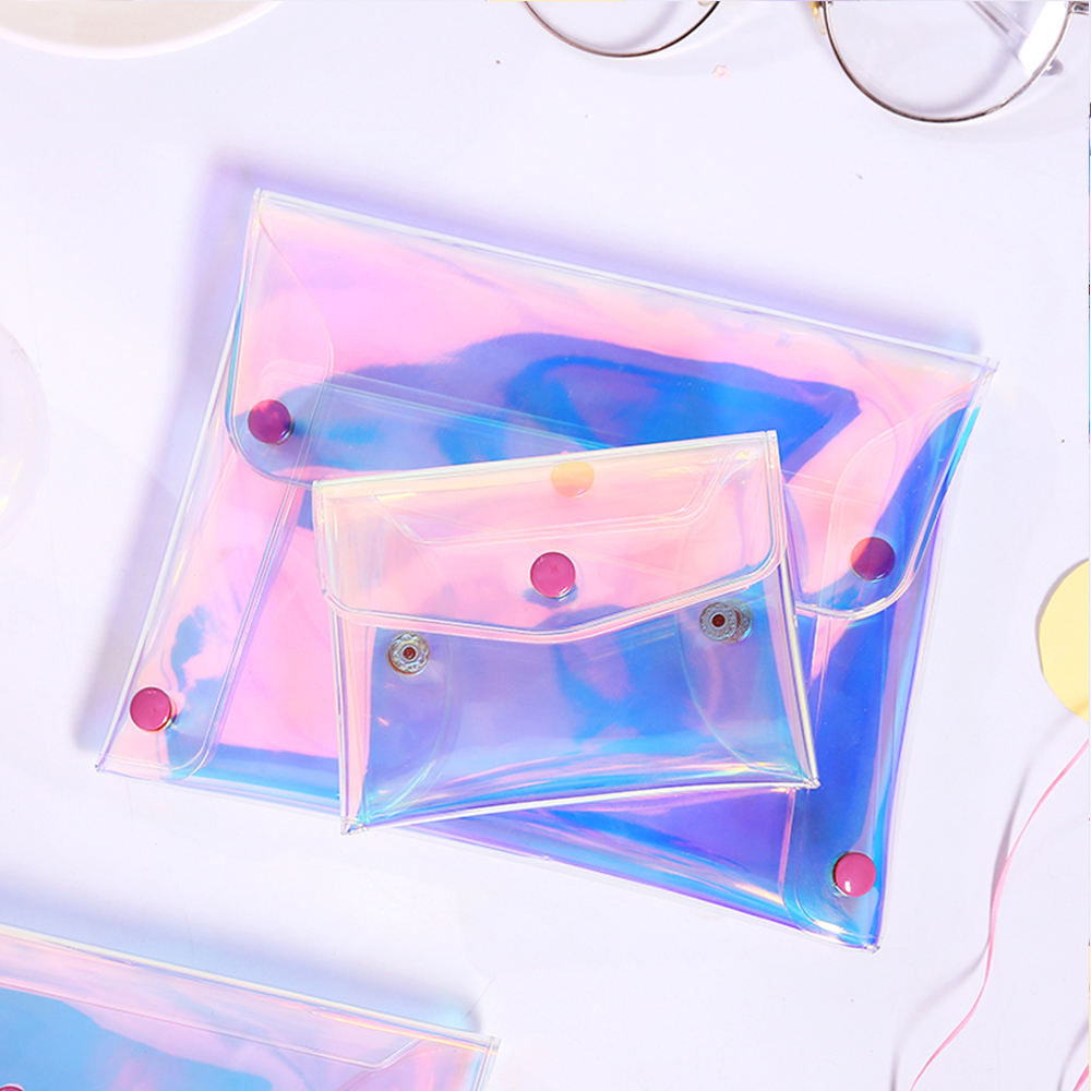 Túi nhựa trong suốt đa năng đựng bút chì mỹ phẩm tiền xu