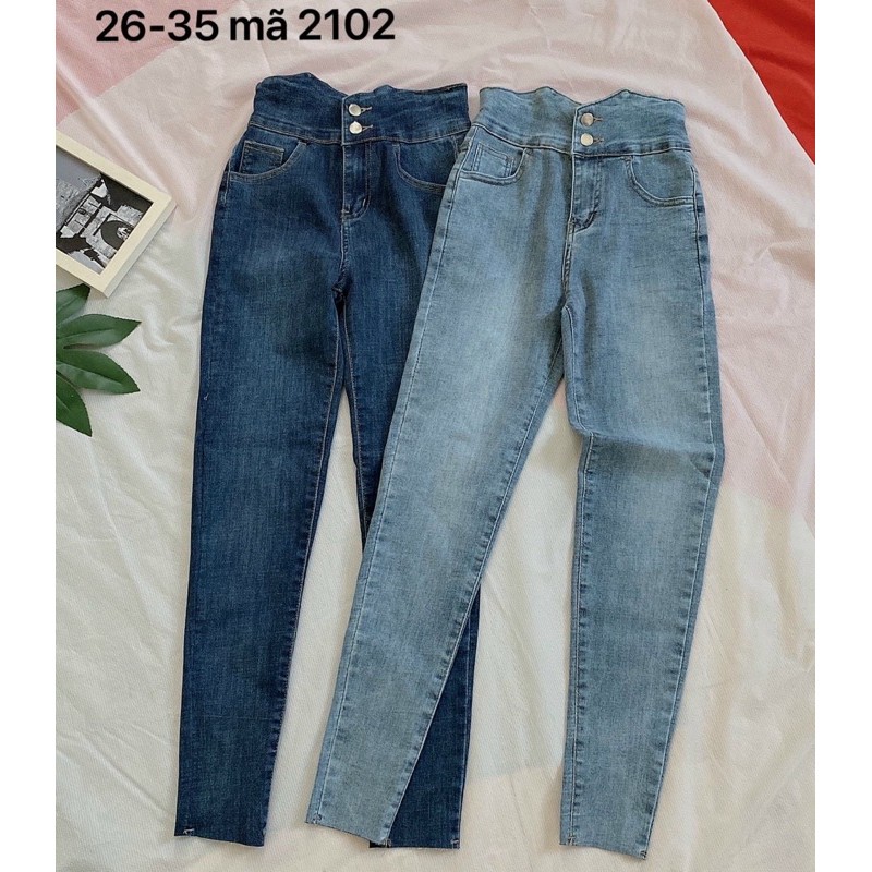 Quần jean nữ lưng cao form ôm siêu co giãn size nhỏ đến bigsize 80kg hàng VNXK MS2102 - 2KJean