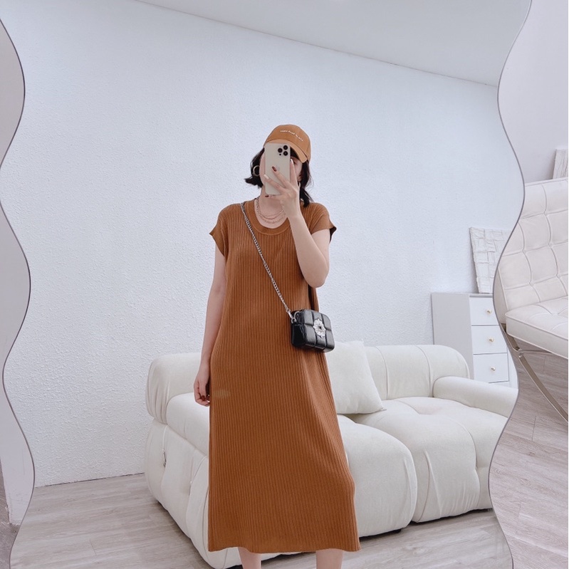 Váy len tăm tay hến phom suông dài rộng