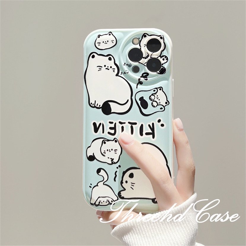 Ốp Điện Thoại TPU Mềm Đệm Khí Chống Rơi In Hình Mèo Cho iPhone 14 13 12 11 Pro Max SE 2020 X Xr Xs Max 8 7 6 6s Plus