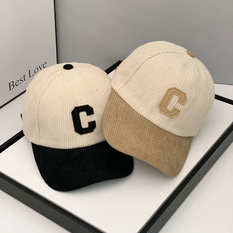 Mũ Lưỡi Trai Vải Nhung In Chữ C Thời Trang Thu Đông Cho Các Cặp Đôi