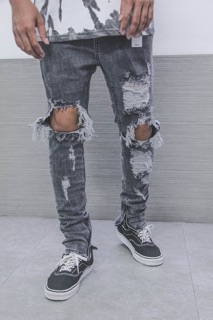 M47 destroyed grey waxed zipper
