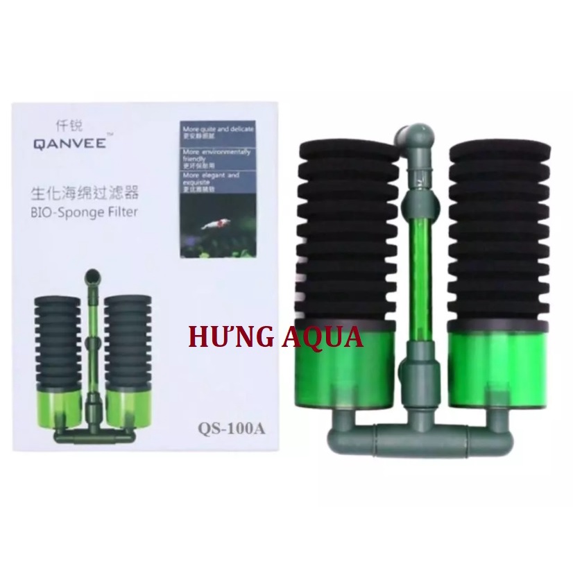 Lọc bio, lọc vi sinh, lọc sủi vi sinh, lọc bio QS-100A QS-200A cho bể cá, bể tép, bể thủy sinh (2 bầu lọc)