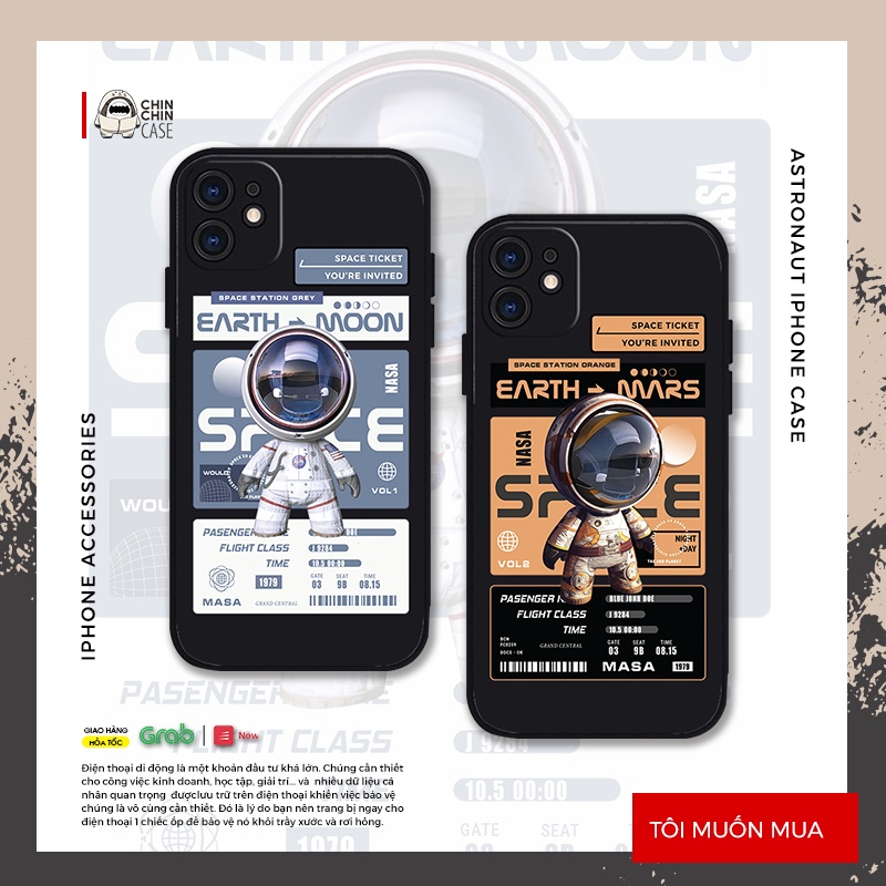 Vỏ ốp iPhone Astronaut Robot chống sốc cho iPhone 6/6pl/6s/6spl/7/7pl/8/8pl/x/xs/11/12/13/pro/max - Chinchincase
