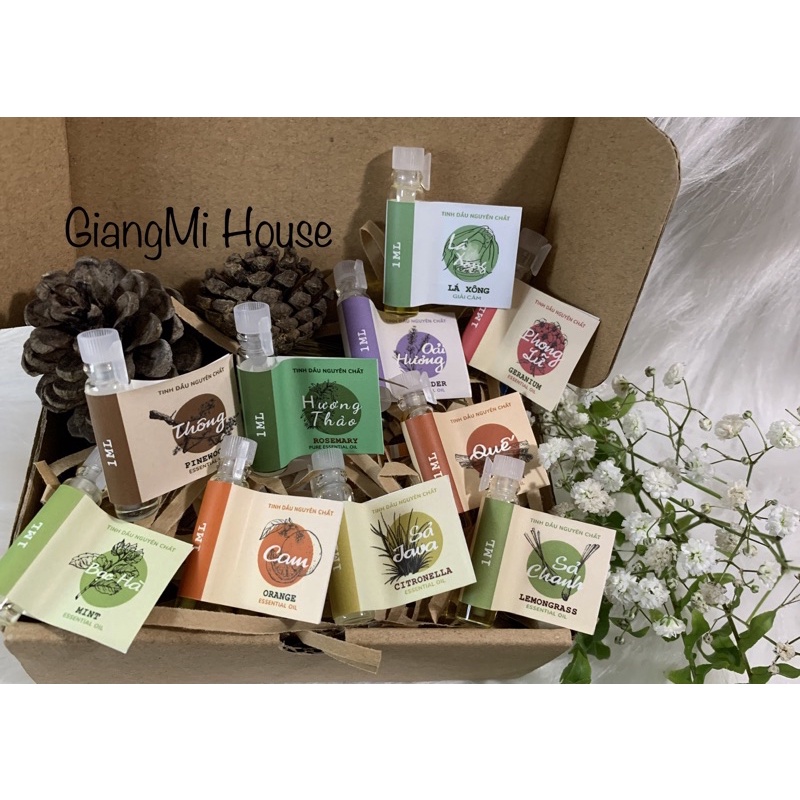 Tester chai 1ml-2ml tinh dầu nguyên chất “Nhà của Thời Thanh Xuân” Đà Lạt - Mẫu thử các loại tinh dầu thiên nhiên