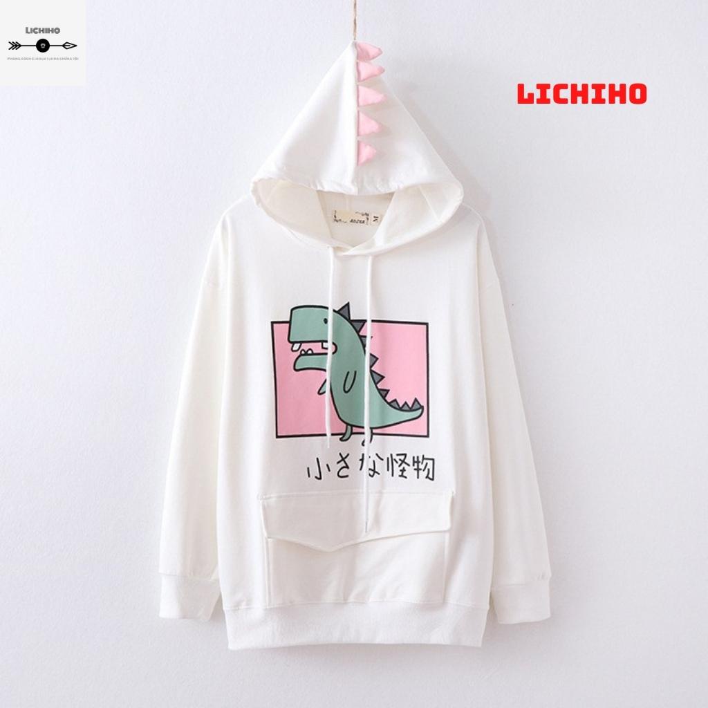 Áo hoodies unisex form rộng KHỦNG LONG AKNM15 LICHIHO jacket nỉ hottrend nam nữ rẻ đẹp dành cho học sinh sinh viên | BigBuy360 - bigbuy360.vn