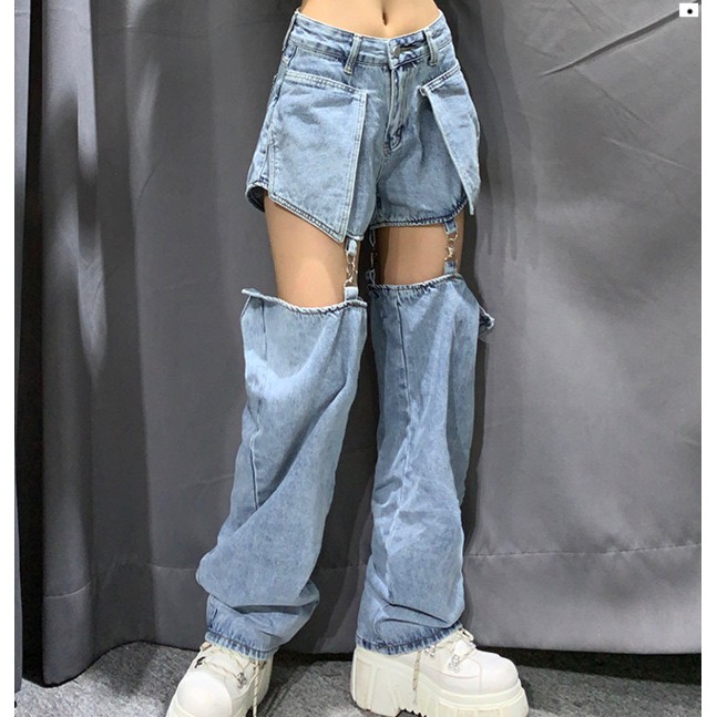 <XS-XL>QUẦN JEANS ULZZANG ỐNG RỘNG NỐI ỐNG SIÊU XỊN XÒ - ORDER 10 NGÀY bm08 | BigBuy360 - bigbuy360.vn