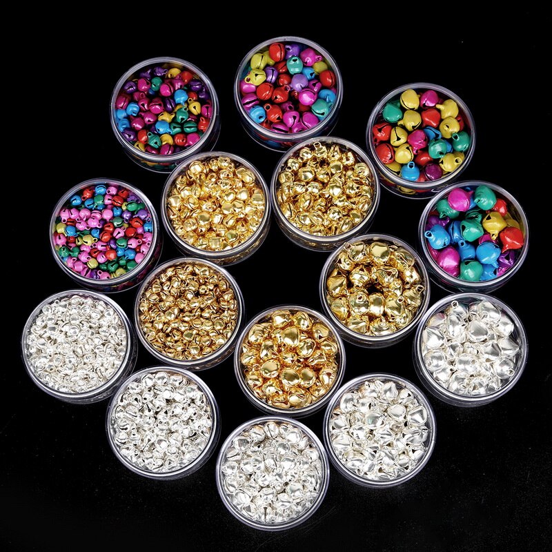 BEADIA Chuỗi Hạt Chuông Sắt Beadia 6mm 8mm 10mm 12mm 14mm Dùng Trang Trí Cây Thông Giáng Sinh