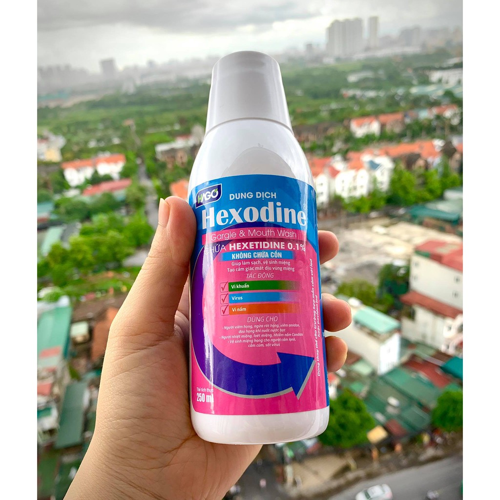 Nước Súc Miệng Súc Họng HEXODINE HAGO Làm Sạch Và Ngừa Sâu Răng 250ml - Chính hãng