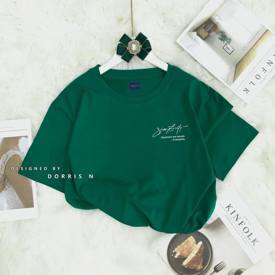 Áo Phông Nam Nữ Tay Lỡ Cổ Tròn In Chữ Bên Phải Chất Vải Cotton Mềm Mịn Co Giãn Thoáng Mát Mix Quần Short Chân Váy