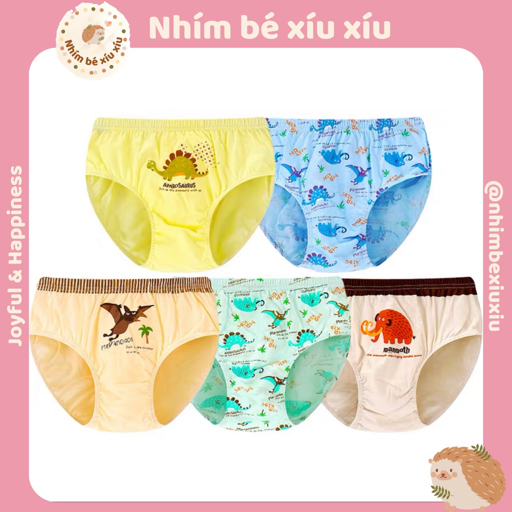 Quần sịp bé trai chất cotton  hình khủng long siêu nhân ô tô VT89