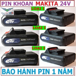 Pin Máy khoan MAKITA 24V có búa - PIN TRÂU 5000mAh - Thời gian sử dụng 3 tiếng - CHUẨN 5 CELL
