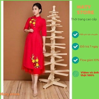 váy đầm áo dài cách tân ( CÓ SIZE LỚN ) HT111 nhiều màu thời trang HATY shop.
